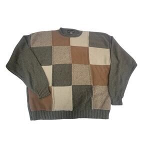 Vintage Liberty Green Color Block Sweater - XL